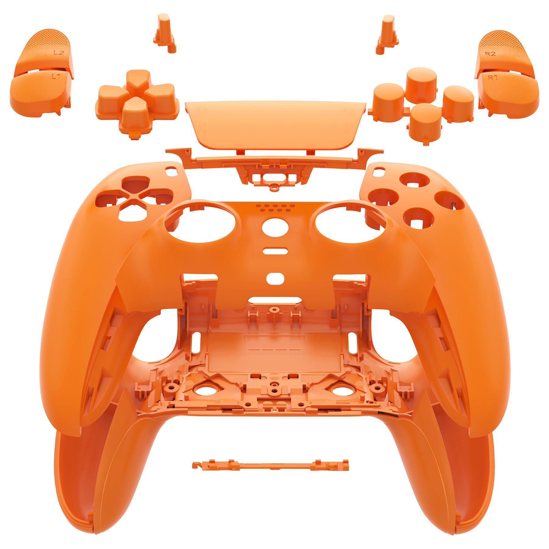 eXtremeRate Full Set Shell with Buttons Touchpad Cover Compatible with ps5 Edge Controller  Orange Custom Replacement Decorative Trim Shell Front Back Plates Compatible with ps5 Edge Controller