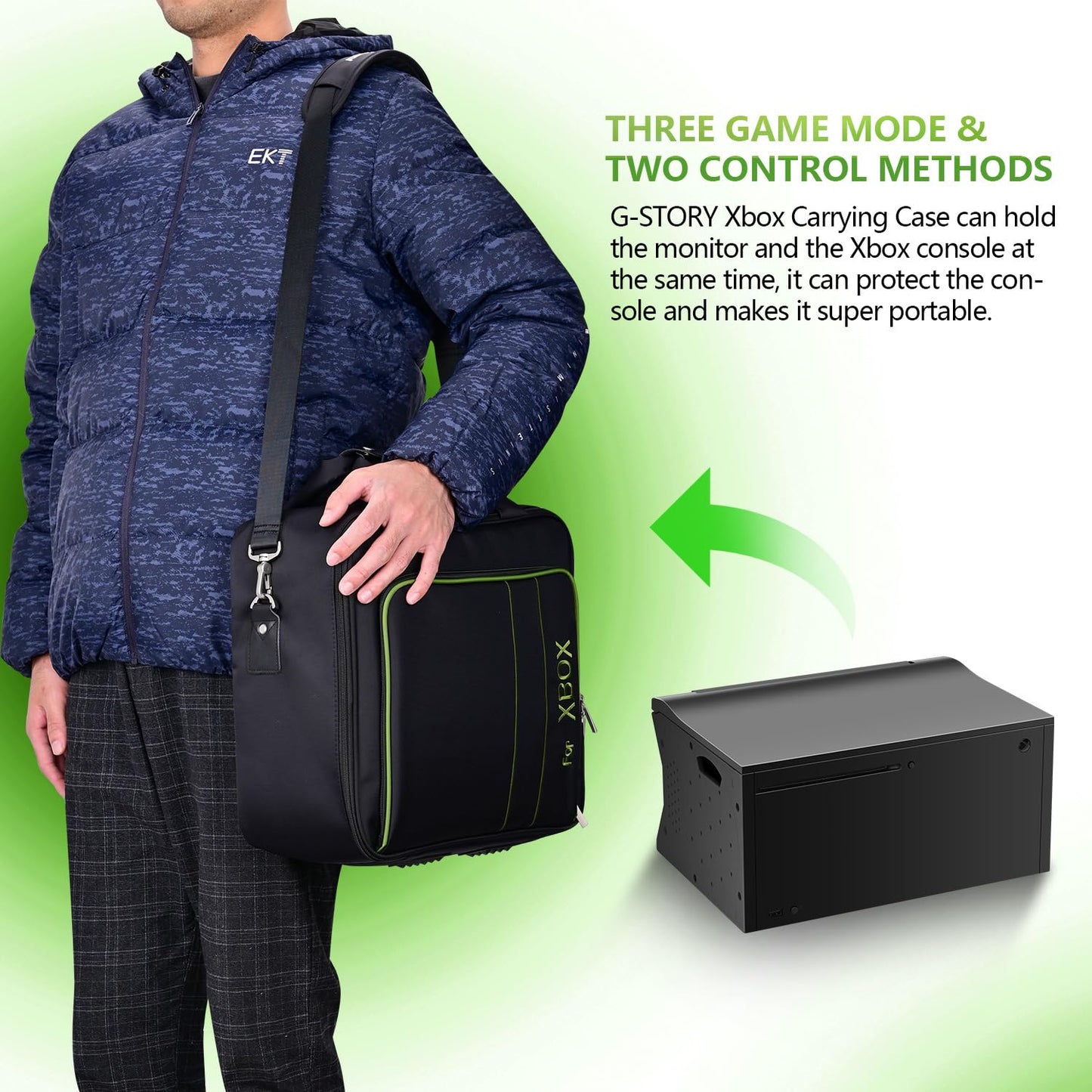 G-STORY 14" 4K Portable Monitor for Xbox Series X - IPS Screen, HDR, Freesync, Black