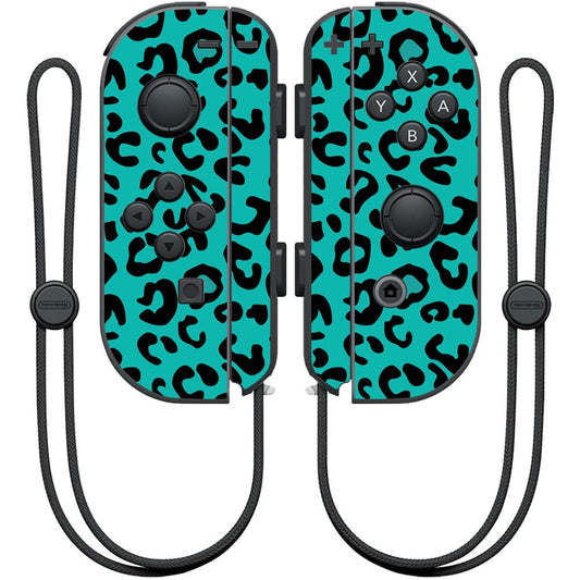 MightySkins Skin Compatible with Nintendo Joy-Con Controller wrap Cover Sticker Skins Teal Leopard