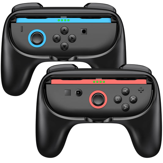 EXTREMECOOL Switch 2 Controller Grip Compatible with Nintendo Switch 2 (2025) for Joycon Controller  Plug and Play Joypad Grip  2 Pack Joy Con Comfort Grips for Nintendo Switch 2 Accessories Kit Black