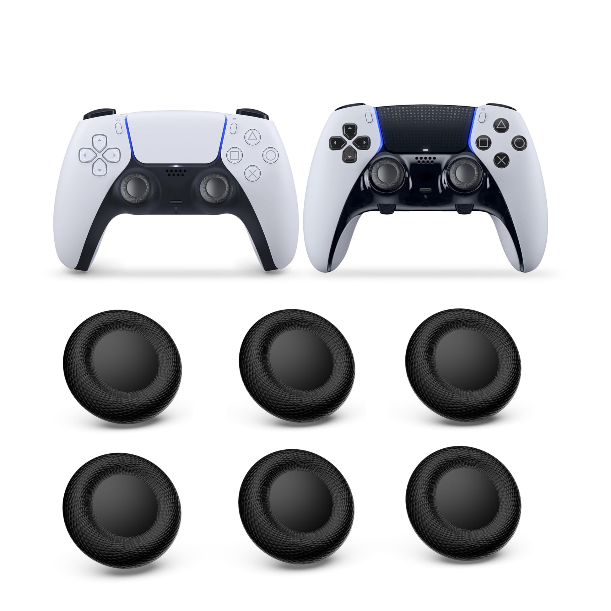 NEWDERY Joystick Replacement Grip Caps for PS4/PS5 Controller  for PS5/PS4 Thumb Grips Caps  Anti-Stickiness  Anti-Slip  Anti-Scratch  Anti-Fingerprint  for PS4/PS5 Joystick Caps-Black(6pcs)