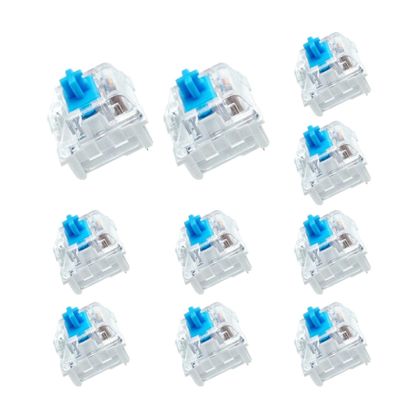 BlingKingdom 10 PCS Blue Switch Replacement 3 PIN Blue Mechanical Keyboard Switches Clicky Accurate Typing  Dustproof Keyboard Switch for LED Keyboard  Mechanical Gaming Keyboard