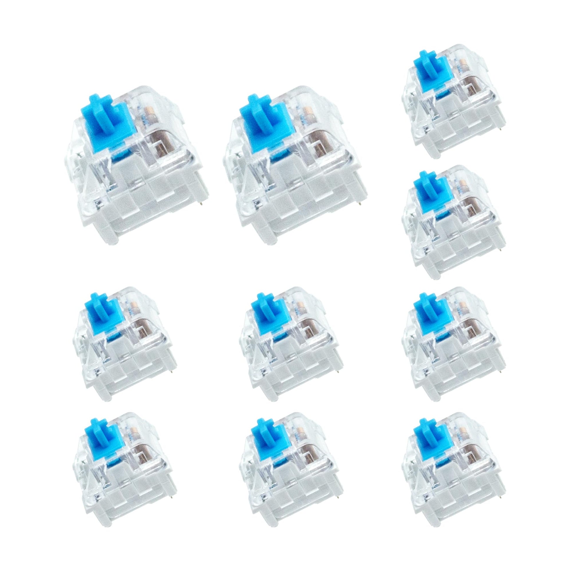 BlingKingdom 10 PCS Blue Switch Replacement 3 PIN Blue Mechanical Keyboard Switches Clicky Accurate Typing  Dustproof Keyboard Switch for LED Keyboard  Mechanical Gaming Keyboard