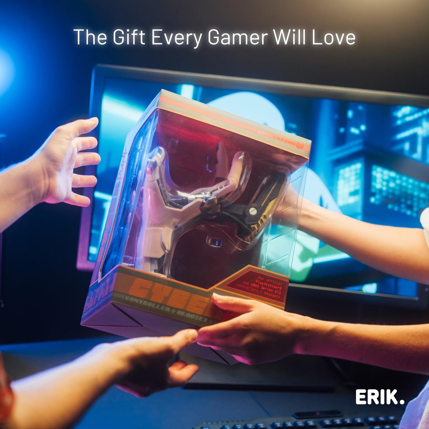 Grupo Erik Cyberpunk Gaming Controller Holder | Headset Stand | 6.3 x 7.9 x 10.8 in | Perfect for Gamer Gifts