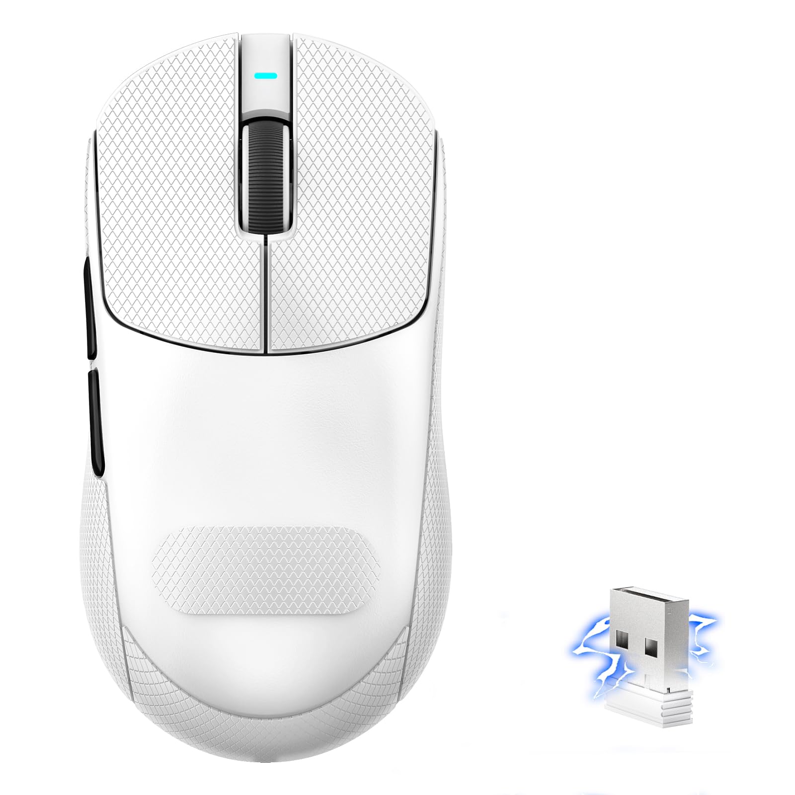 MAMBASNAKE X8 Plus Wireless Gaming Mouse - 55g Lightweight, Ergonomic, 40K DPI, 150h Battery, White With Tape