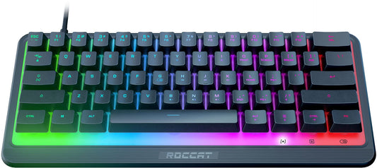 ROCCAT Magma Mini 60% RGB Gaming Keyboard - Black, Membrane Keys, Programmable Layers, Anti-Ghosting, Spill Resistant, Model ROC-27-042