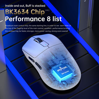 MAMBASNAKE M3 Wireless Gaming Mouse - 39g, 40K DPI, Tri Mode, Black Tape, Programmable for Win PC & Mac