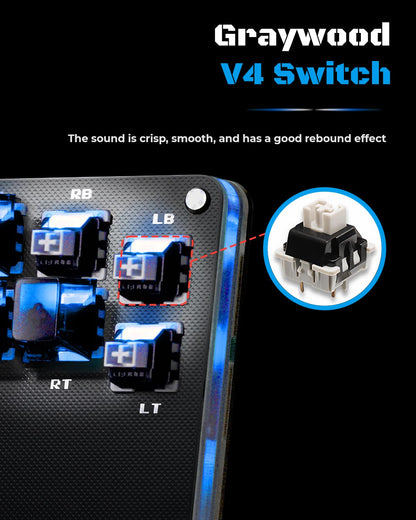 Sehawei Arcade Controller Mini Plus - 16-Key Turbo Functions, Black for PC/PS3/PS4/Switch