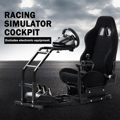 Marada Racing Simulator Cockpit Stand with Comfort Seat for Logitech/Thrustmaster, Model 24, Basic Cockpit Stand-24S
