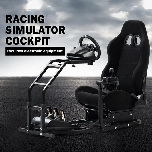 Marada Racing Simulator Cockpit Stand with Comfort Seat for Logitech/Thrustmaster, Model 24, Basic Cockpit Stand-24S