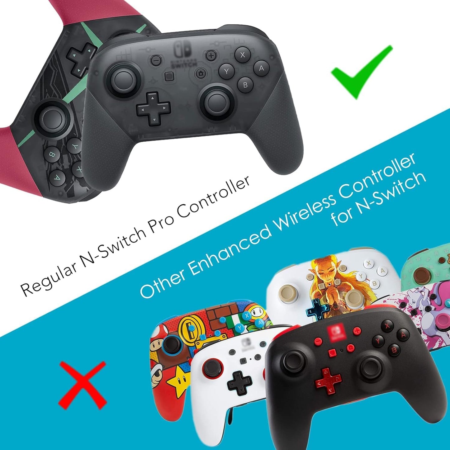 TOMSIN Switch Pro Controller Joystick Replacement - 4 Pack Hall Effect 3D Analog Sensor Thumbsticks Repair Kit