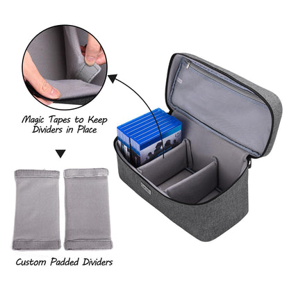 CURMIO Game Disc Storage Bag for 24 Discs, Gray Nylon, Compatible with PS4/PS5/Xbox Series X, Model CACR01602