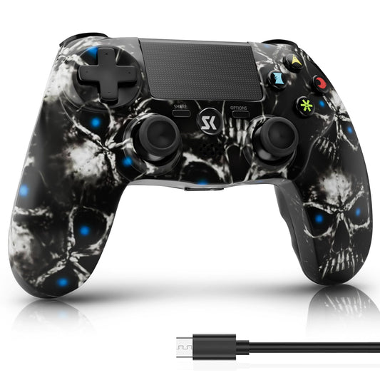 ISHAKO Controller for PS4, Wireless Controller with Double Shock/6-Axis Motion Sensor/Speaker & 3.5mm Audio Jack/Touch Pad/800mA