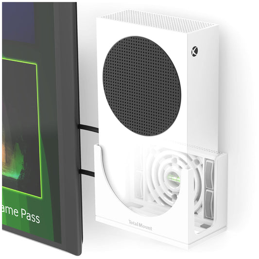 TotalMount - Wall Mount for Xbox Series S - Holds Xbox Series S on a Wall by Your TV (White Mount)