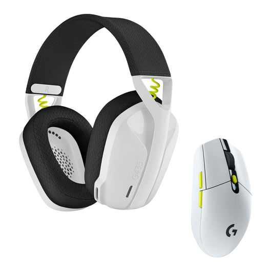 Logitech G435 Wireless Gaming Headset & G305 Mouse - White - Renewed