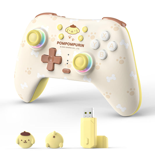 Kuitmor Yellow Switch Controller,Yellow Dog Hall Effect Controllers Wireless for Switch 2/1/OLED/Lite,PC,Android,iOS, Bluetooth 