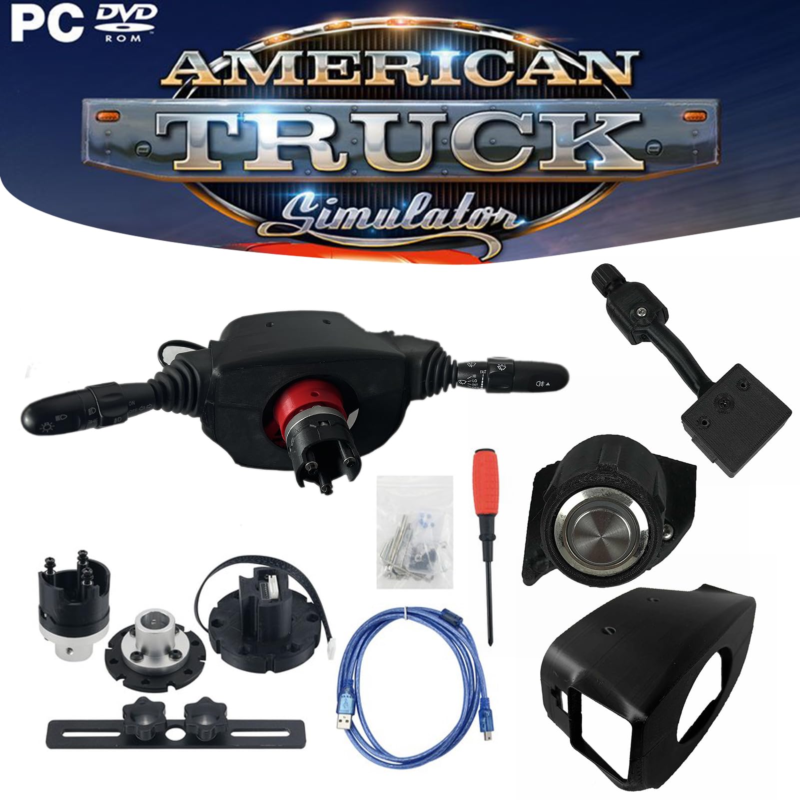 Obokidly DIY Racing Simulator Steering Wheel Turn Signal Wiper Lever Switch - Upgrade Type for G27/G29/G920/G923, Black