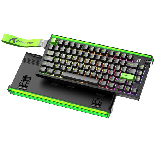 ATTACK SHARK R85 HE Wired 75% Hall Effect Rapid Trigger Mechanical RGB Gaming Keyboard with 8K Polling 0.05mm RT Accuracy 0.08MS Latency Magnetic Switch 5 Layer Sound Damped Driver for PC Mac(Green)