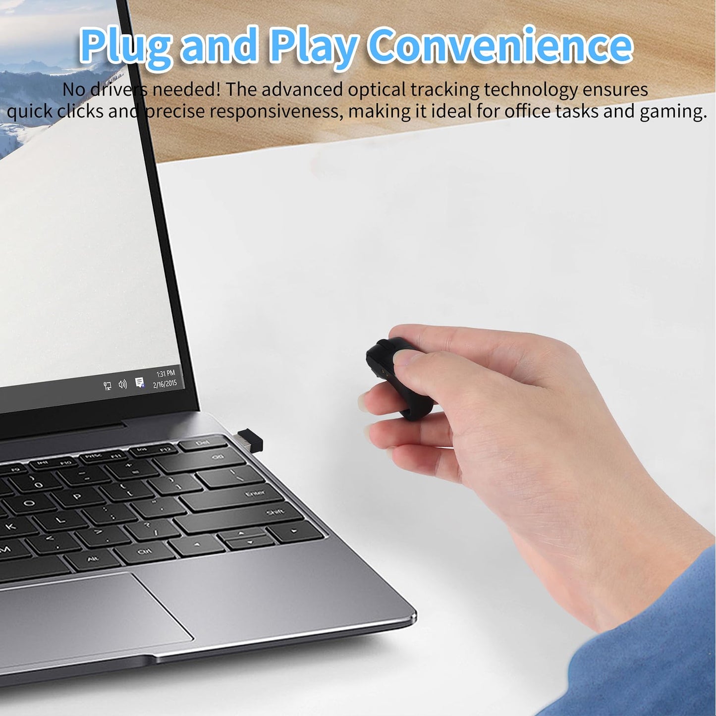 elec Space Mini Bluetooth Wireless Mouse - Rechargeable, Dual Mode Touchpad, Black