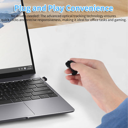 elec Space Mini Bluetooth Wireless Mouse - Rechargeable, Dual Mode Touchpad, Black