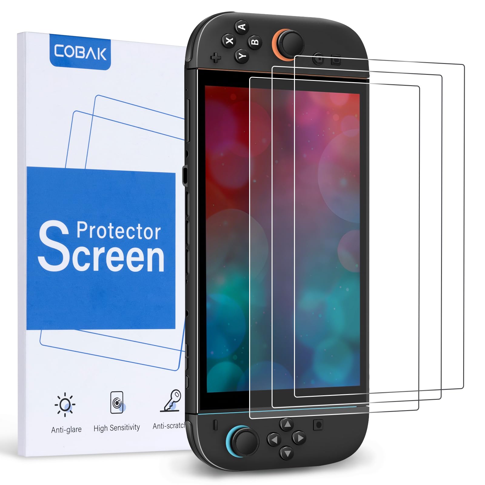 CoBak 3 Pack Screen Protector Tempered Glass for Nintendo Switch 2 2025  Tempered Glass with HD Clarity  Scratch Resistance and Bubble-Free Installation