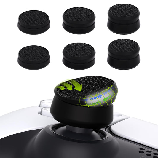 PlayVital 3 Height Armor Thumbs Cushion Caps Thumb Grips for ps5  for ps4  Thumbstick Grip Cover for Xbox Core Wireless Controller  Thumb Grip Caps for Xbox One  Elite Series 2  for Switch Pro - Black