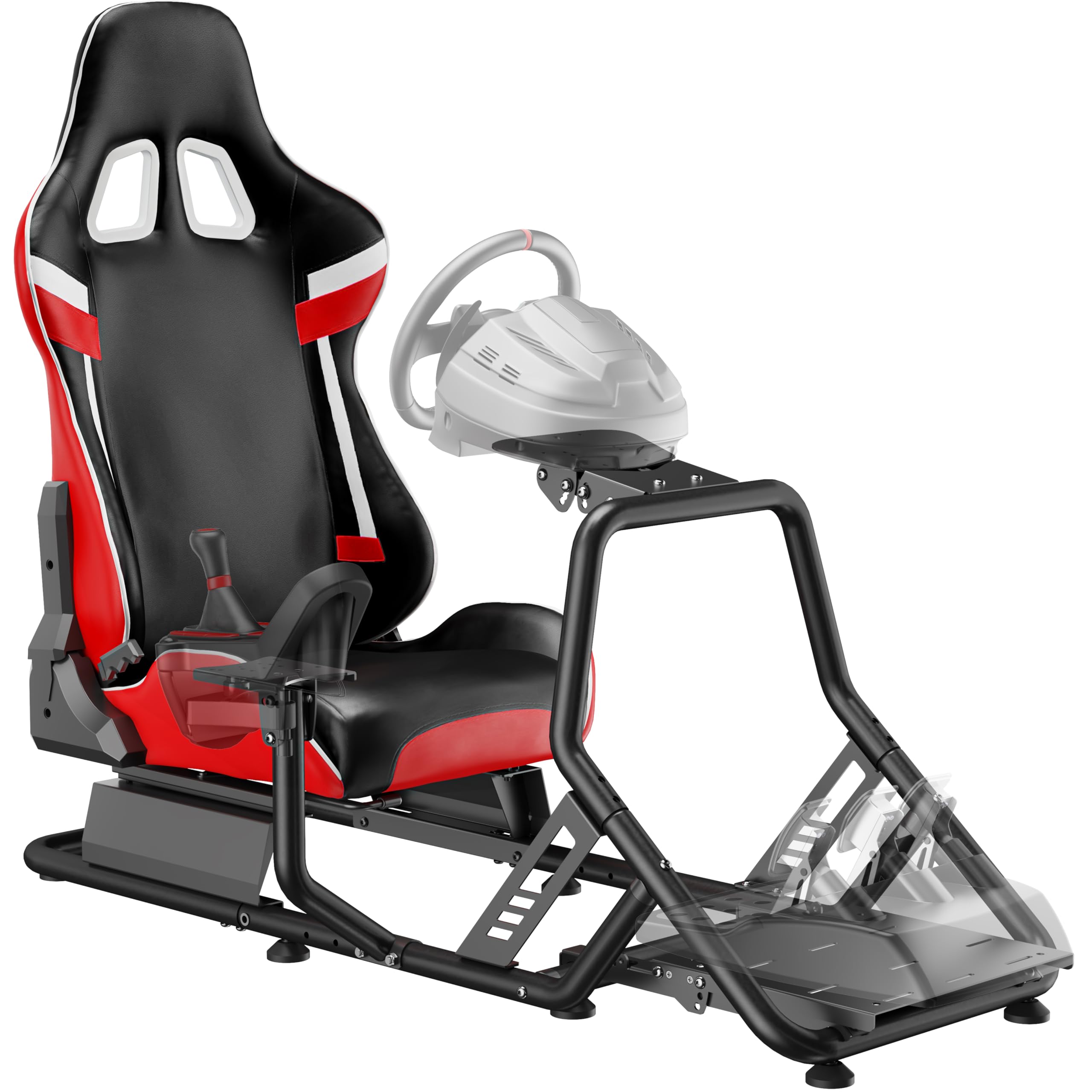 ARES WING Racing Simulator Cockpit - Adjustable, Red, No TV Mount – GameX24