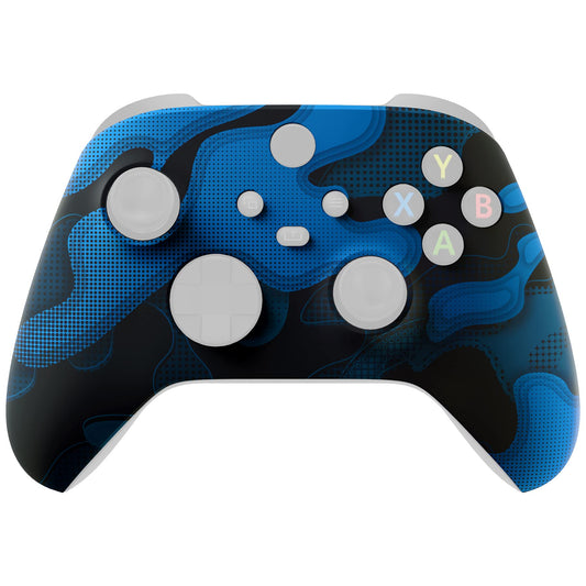 eXtremeRate Replacement Shell for Xbox Series X & S Controller - Unleash Your Style - Blue Black Camouflage Custom Acessories Fr