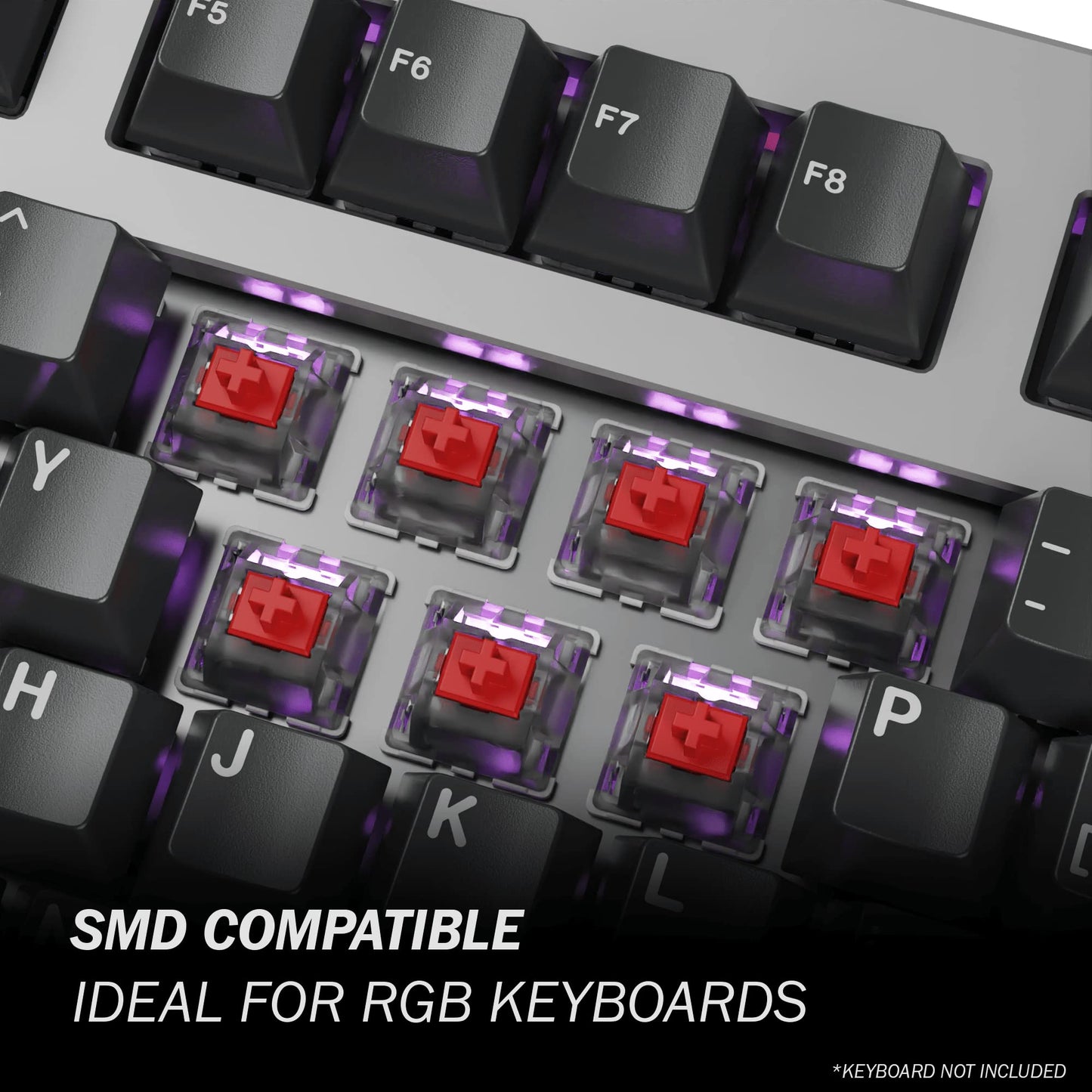 GATERON KS-9 RGB Mechanical Key Switches - Clear Top, 65 Pcs, Red