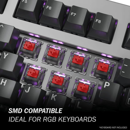 GATERON KS-9 RGB Mechanical Key Switches - Clear Top, 65 Pcs, Red