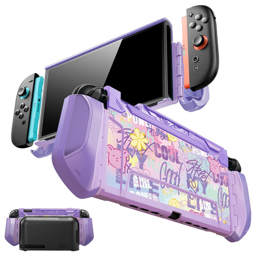 Mumba for Nintendo Switch 2 Case [Blade Series] [Dock Friendly] [Military-Grade Protection] Switch 2 Grip Protective Cover Shell  Quick-Release Joy-Con  Accessories for Switch 2 Controllers (Purple)