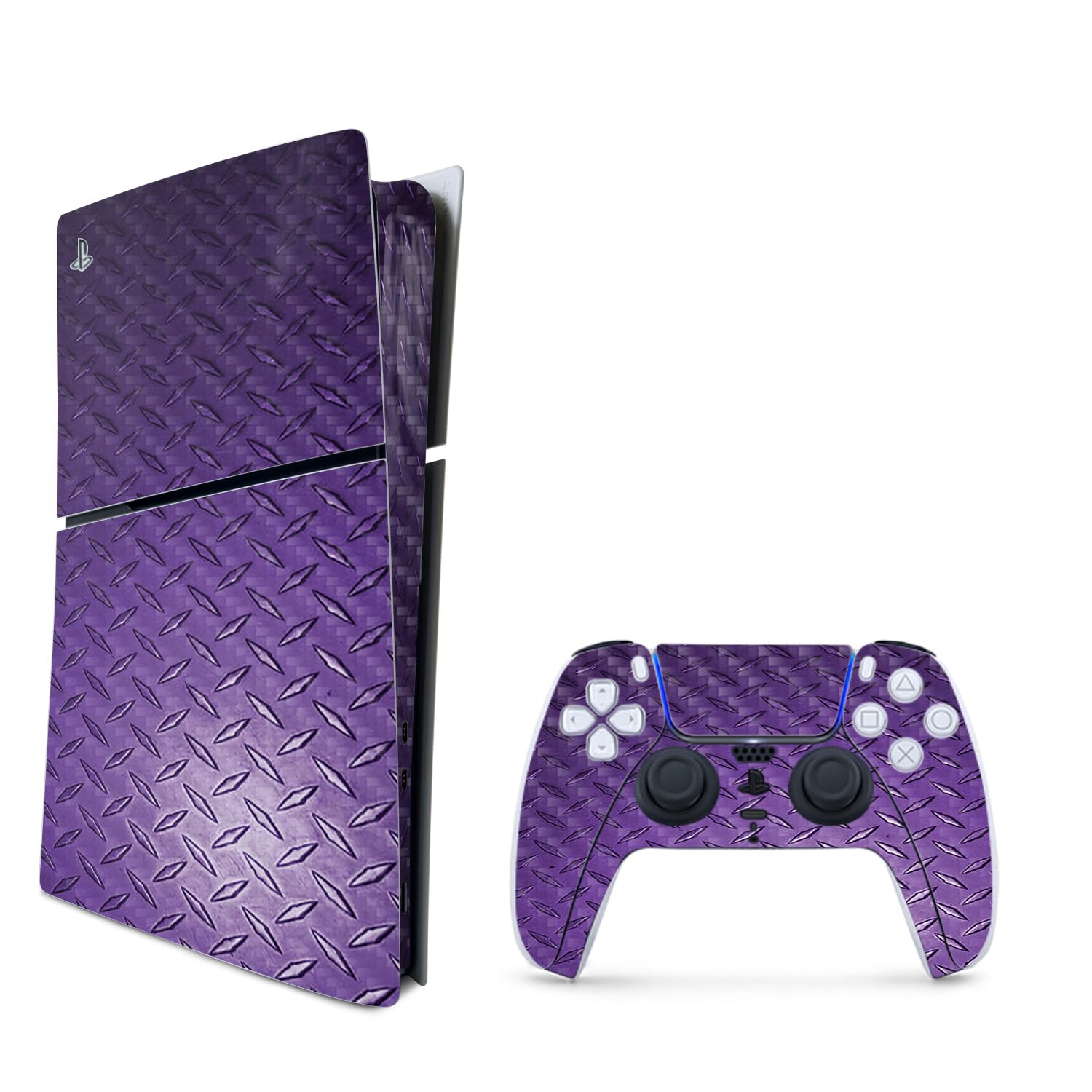 MightySkins Carbon Fiber Skin for PS5 PlayStation 5 Slim Digital Edition Bundle - Purple Diamond Plate Protective  Durable Textured Carbon Fiber Finish Easy to Apply Made in The USA