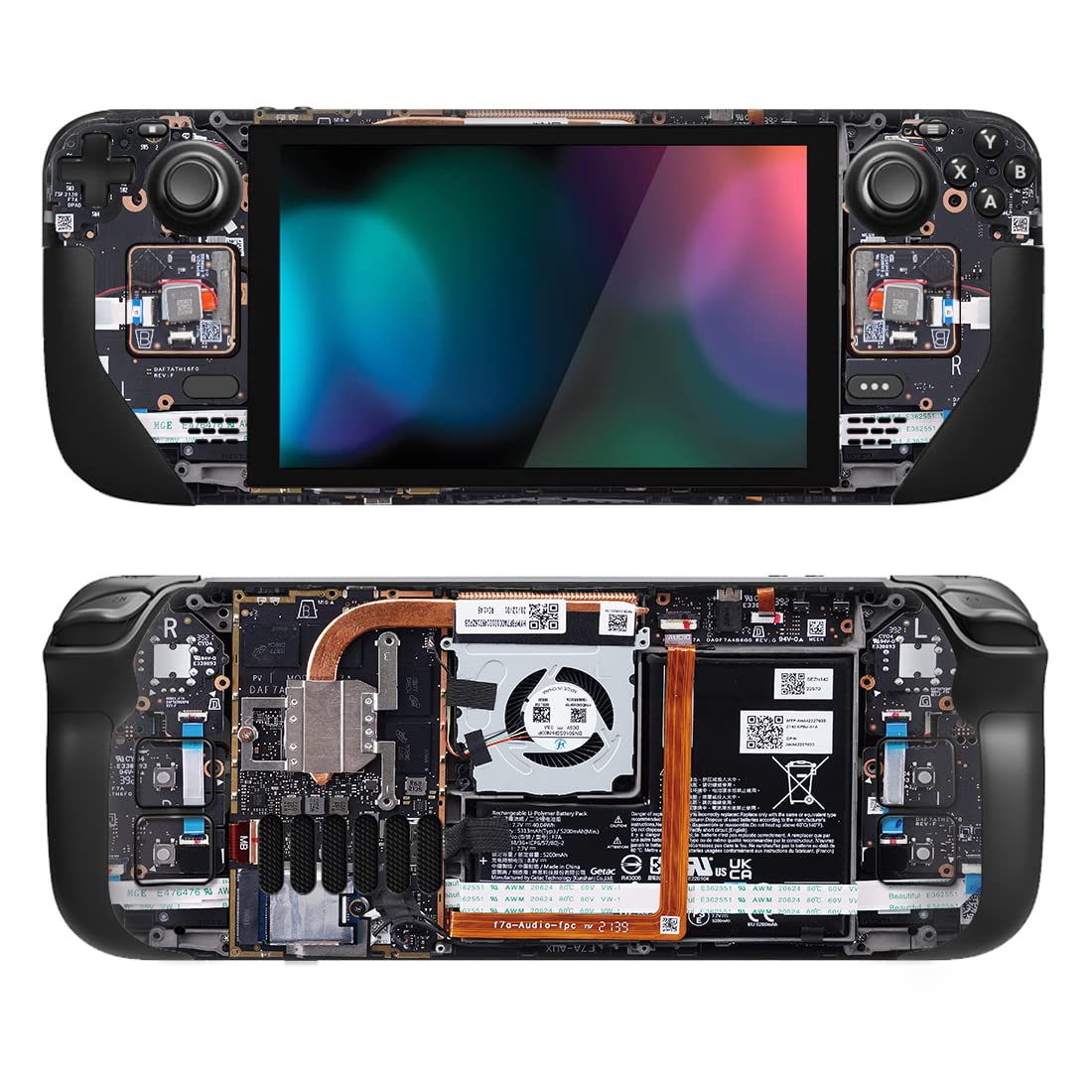 PlayVital Full Set Protective Skin Decal for Steam Deck LCD  Custom Stickers Vinyl Cover for Steam Deck OLED - Tear Down