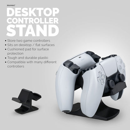 BRAINWAVZ Dual Game Controller Stand - Universal Holder for Xbox ONE, PS5, PS4, PC - UGDS-03 Black