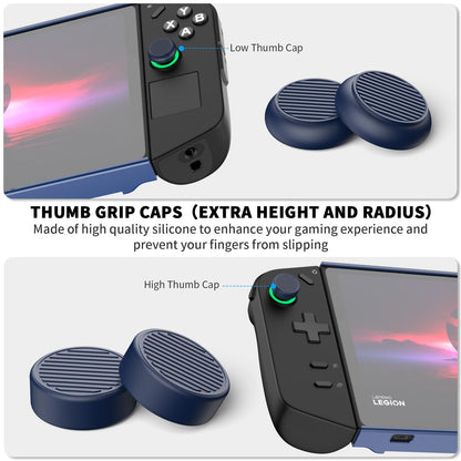 TUDIOW Protective Case for Lenovo Legion Go - Shock-Absorption, Anti-Scratch, Non-Slip, Blue, with 4 Thumb Grip Caps, 8.8'' Accessories