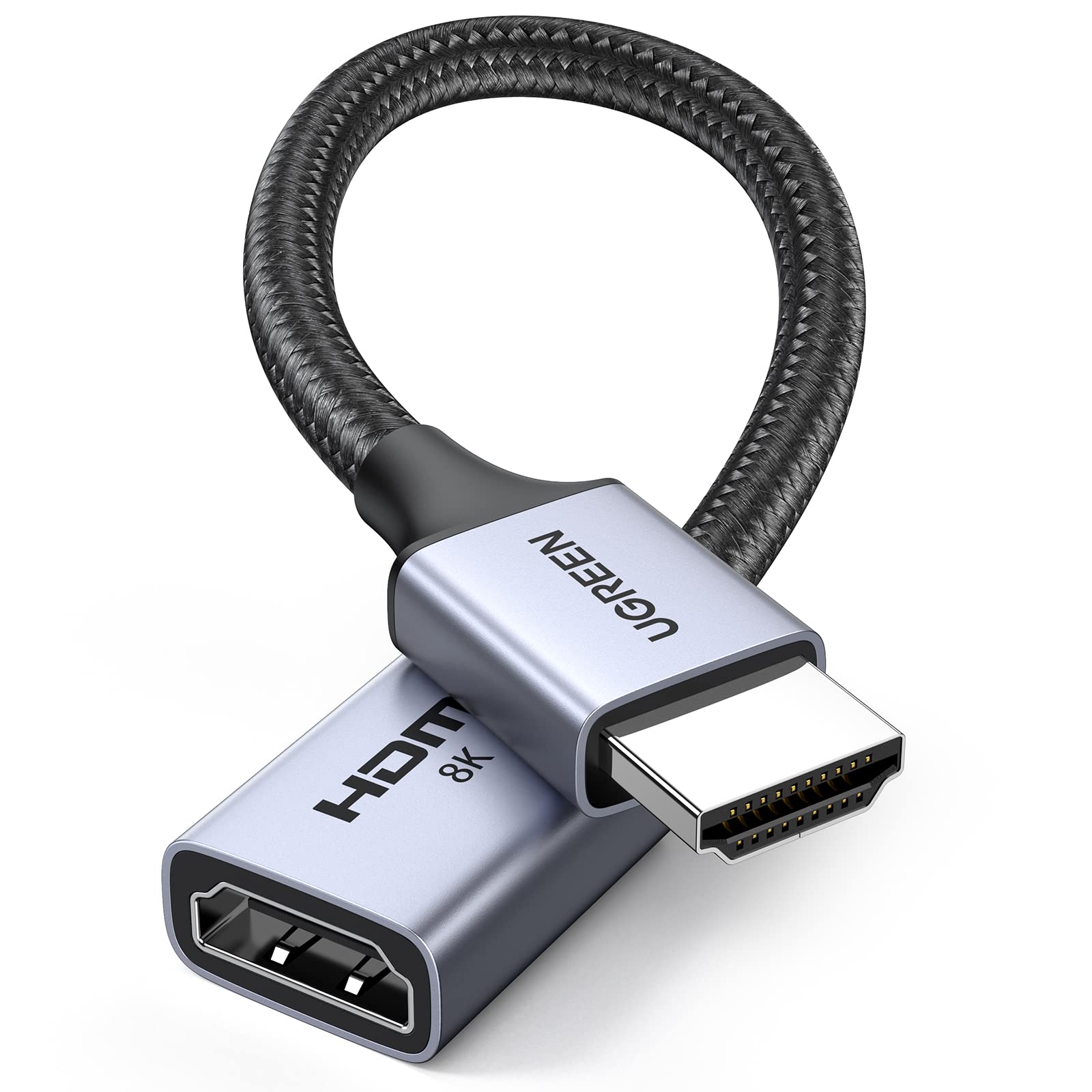 UGREEN HDMI Extender 8K HDMI Extension Cable 0.5FT Male to Female Adapter Cord 8K@60Hz 4K@240Hz 2.1 High-Speed 48Gbps  Compatible with PS5/Nintendo Switch/Xbox Series X/Roku Stick/Blu-ray Laptop PC TV