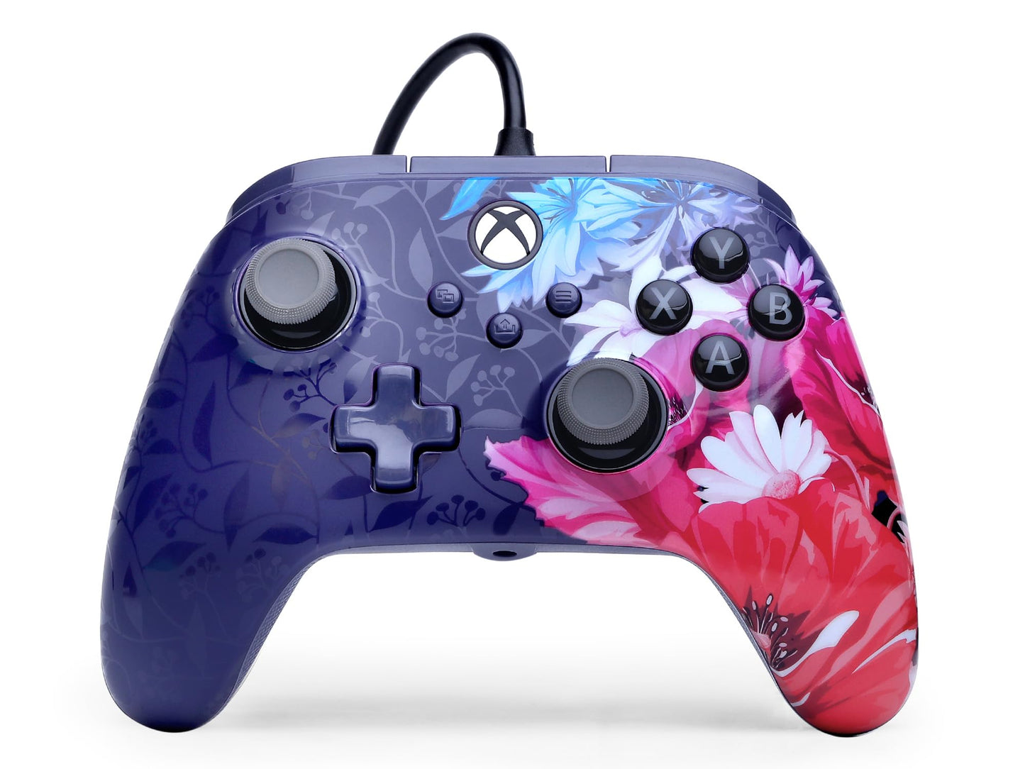 PowerA Advantage Plus Wired Controller for Xbox Series X|S - Night Blossom  officially licensed  adjustable height thumbsticks  hall effect  mappable buttons  works with Xbox One and Windows 10/11 PC