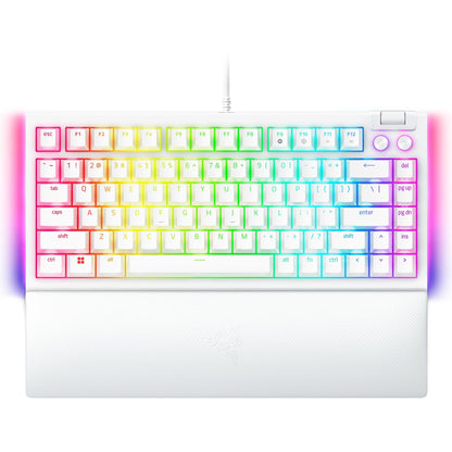 Razer BlackWidow V4 75% Mechanical Gaming Keyboard - Hot Swappable, Orange Tactile Switches, Chroma RGB, White, Model RZ03-05001700-R3