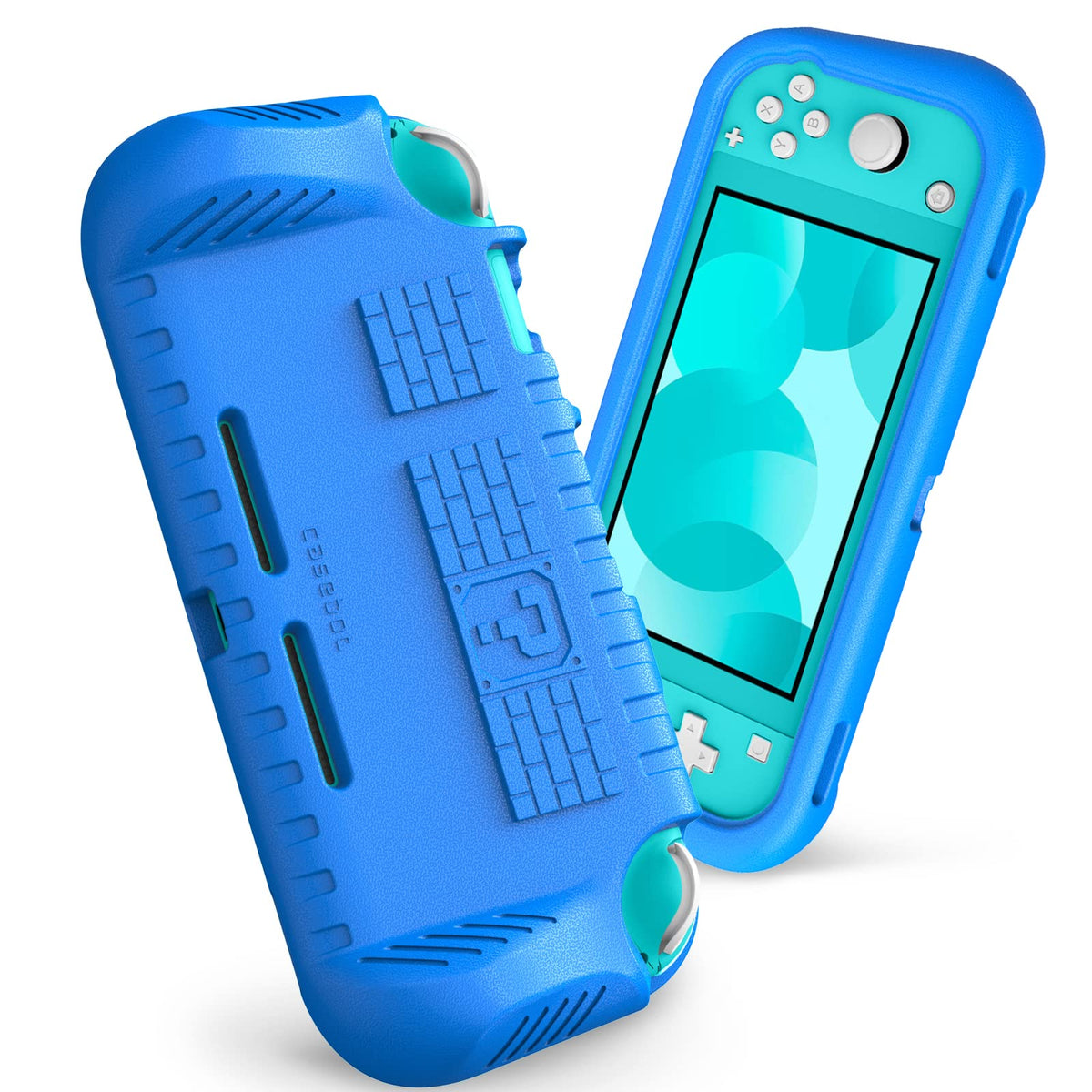 FINTIE Kids Case for Nintendo Switch Lite 2019 with Game Card sections - [Ultralight] Shockproof Protective Cover with Ergonomic Grip  Kids Friendly Grip Case for Switch Lite Console  Blue