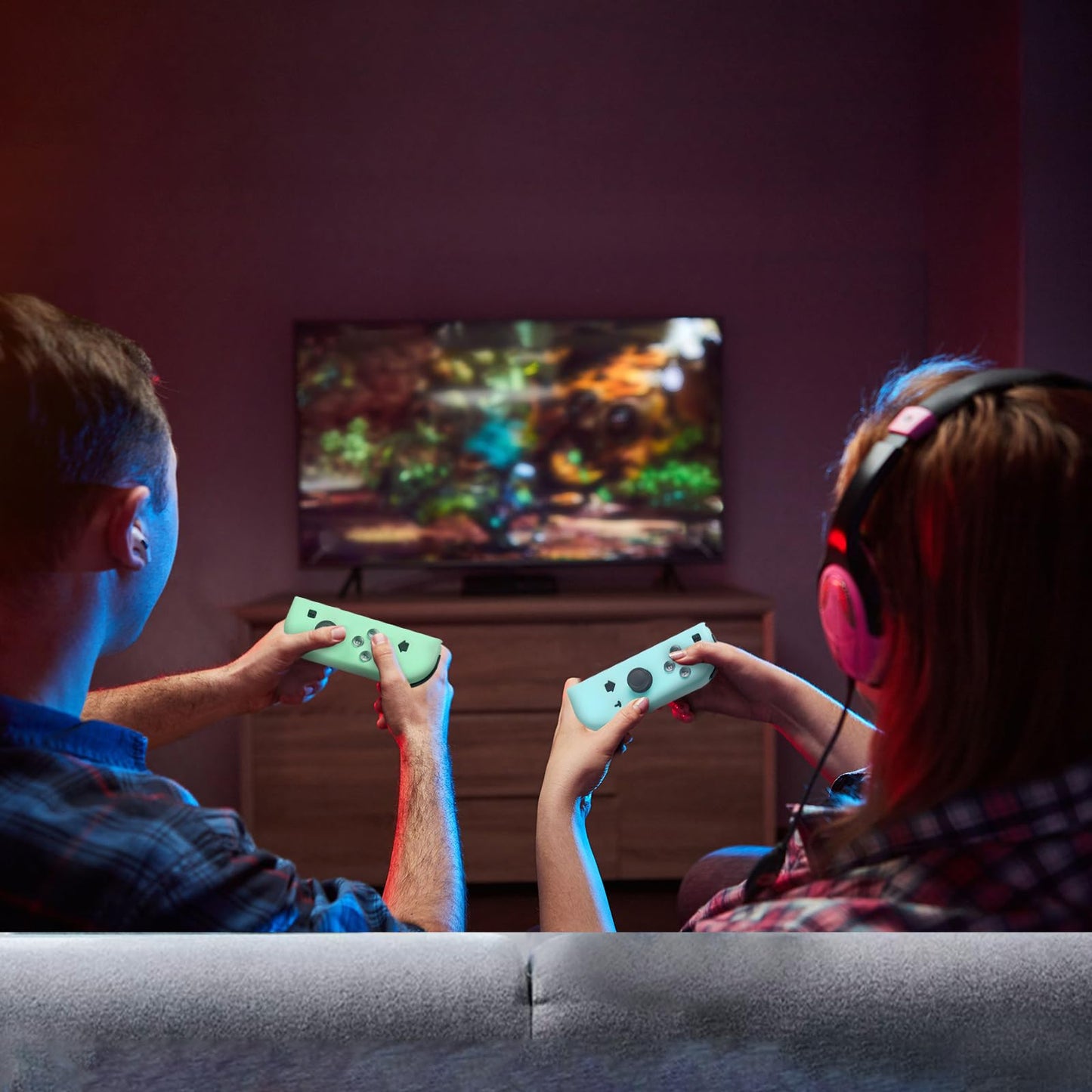 Wireless Switch Controllers - Joypad Compatible with OLED/Lite, Wake-up Support, 6-Axis Gyro, Blue Green