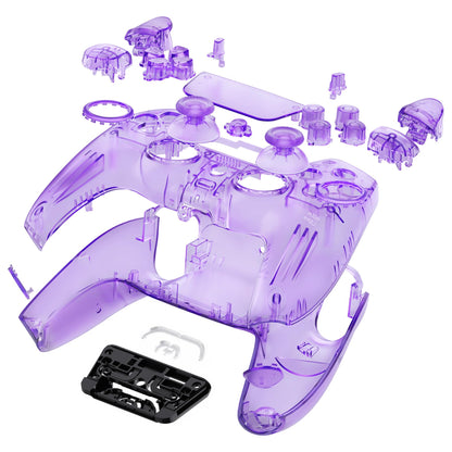 eXtremeRate PS5 Controller Shell Set - Clear Atomic Purple, Touchpad Cover, Model KQXPFM002