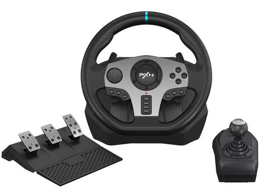 PXN V9 Gaming Steering Wheel With Pedals and Shifter 270/900 Dual-Motor Feedback Driving gaming Racing Wheel for PC PS4 PS3 Xbox One  Xbox Series X/S N-Switch