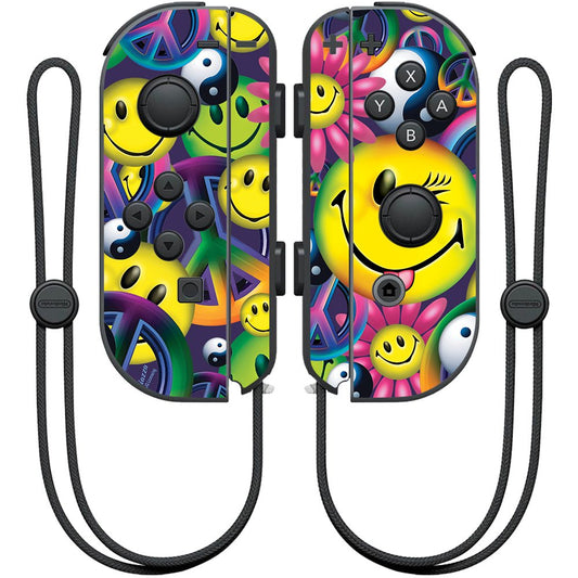 MightySkins Skin Compatible with Nintendo Joy-Con Controller - Peace Smile | Protective, Durable, and Unique Vinyl Decal wrap Co