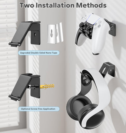 OIVO Controller Wall Mount Holder for PS3/PS4/PS5/Xbox - 6 Pack, Foldable ABS Design, Model 999-Green