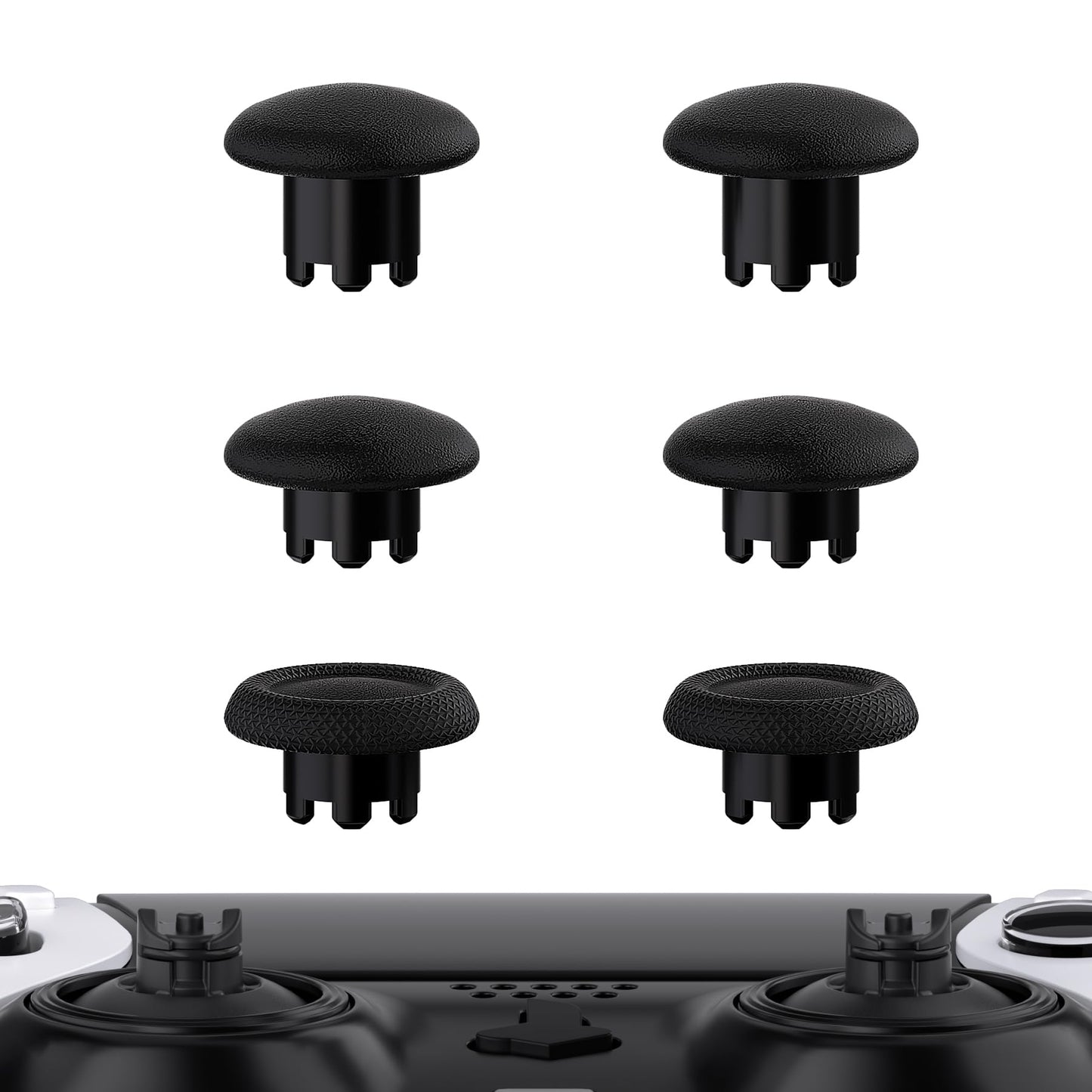eXtremeRate Black Replacement Swappable Thumbsticks for PS5 Edge Controller, Custom Interchangeable Analog Stick Joystick Caps f