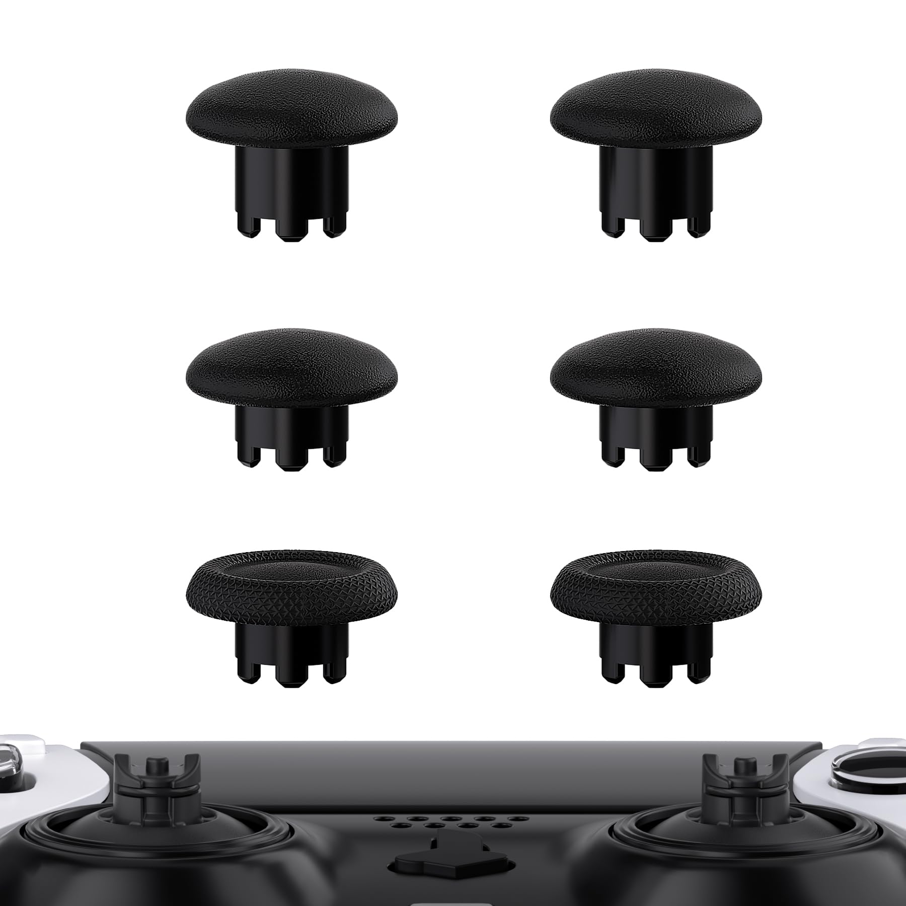 eXtremeRate Black Replacement Swappable Thumbsticks for PS5 Edge Controller, Custom Interchangeable Analog Stick Joystick Caps f