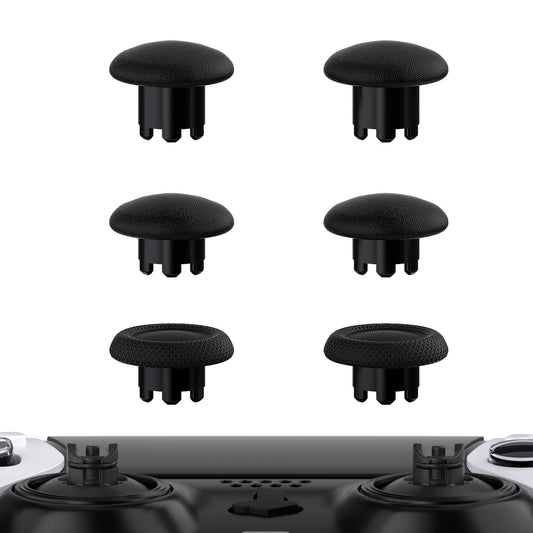 eXtremeRate Black Replacement Swappable Thumbsticks for PS5 Edge Controller, Custom Interchangeable Analog Stick Joystick Caps f