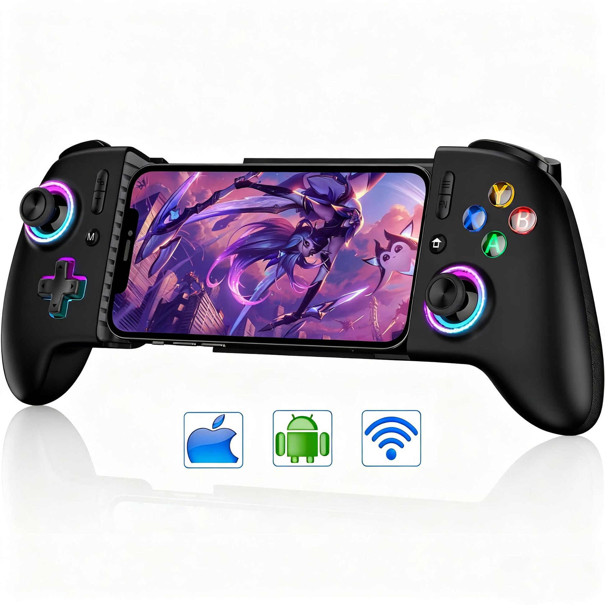 ?Anti-Drift & Fast-Connect?Wireless Gaming Controller for iPhone/Android  Hall Joystick&Trigger Bluetooth Phone Controller  Handheld Game Console Quality - For Cloud Gaming Genshin Impact Roblox Call of Duty