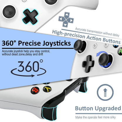 Model 1708 Xbox One S Controller - Compatible with Xbox Series X/S, 3.5mm Audio Jack, White