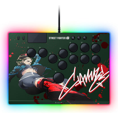Razer Kitsune Arcade Controller for PS5 & PC - Low-Profile Optical Switches, Slim Design, Cammy Edition, 11.66x8.27x0.76 inches